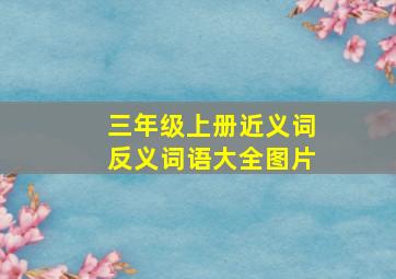 三年级上册近义词反义词语大全图片