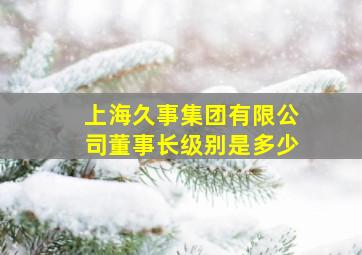 上海久事集团有限公司董事长级别是多少