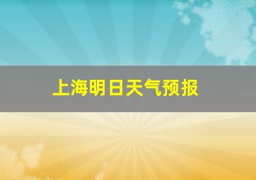 上海明日天气预报