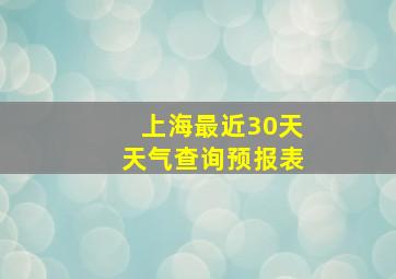 上海最近30天天气查询预报表