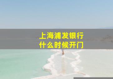 上海浦发银行什么时候开门