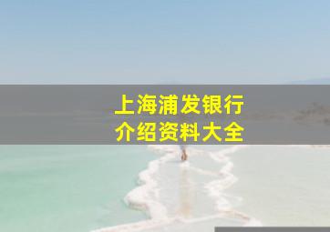 上海浦发银行介绍资料大全