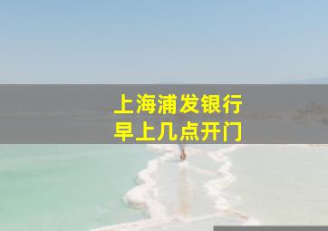 上海浦发银行早上几点开门