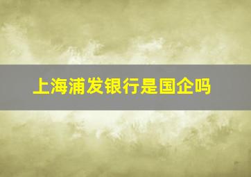 上海浦发银行是国企吗