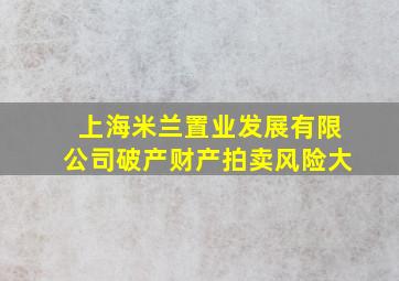 上海米兰置业发展有限公司破产财产拍卖风险大