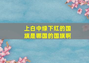 上白中绿下红的国旗是哪国的国旗啊