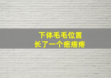 下体毛毛位置长了一个疙瘩疼