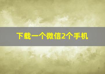 下载一个微信2个手机