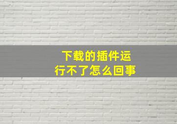 下载的插件运行不了怎么回事