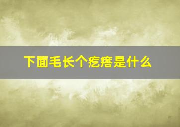 下面毛长个疙瘩是什么