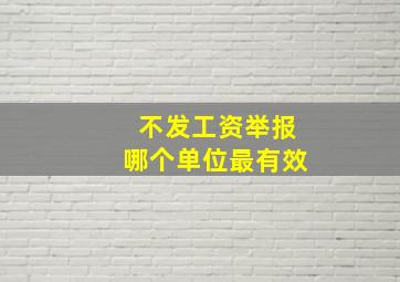 不发工资举报哪个单位最有效