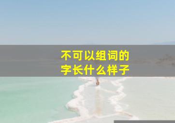 不可以组词的字长什么样子