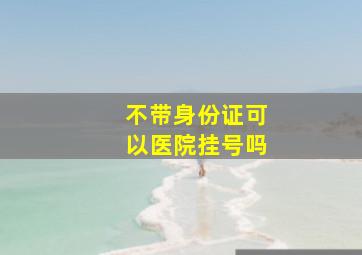 不带身份证可以医院挂号吗