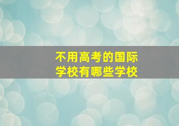 不用高考的国际学校有哪些学校