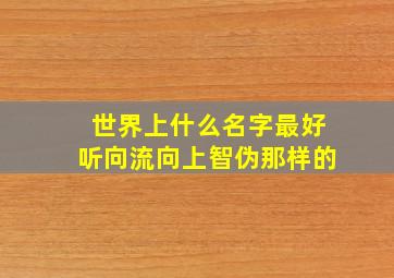 世界上什么名字最好听向流向上智伪那样的