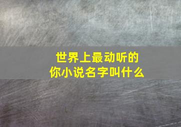 世界上最动听的你小说名字叫什么