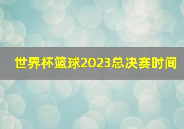 世界杯篮球2023总决赛时间