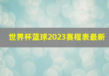 世界杯篮球2023赛程表最新