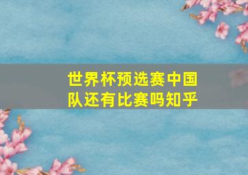 世界杯预选赛中国队还有比赛吗知乎