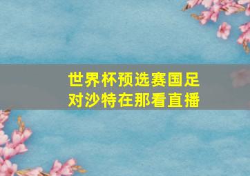 世界杯预选赛国足对沙特在那看直播