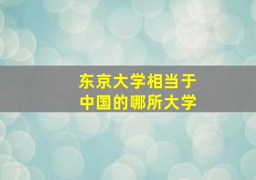 东京大学相当于中国的哪所大学