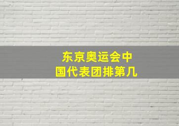 东京奥运会中国代表团排第几