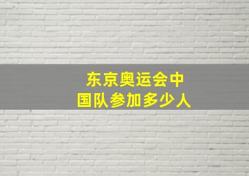 东京奥运会中国队参加多少人