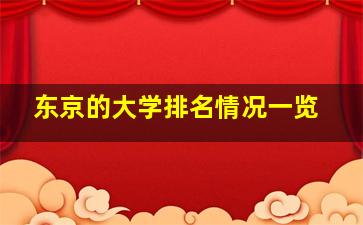 东京的大学排名情况一览