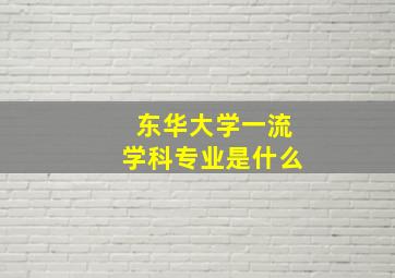 东华大学一流学科专业是什么