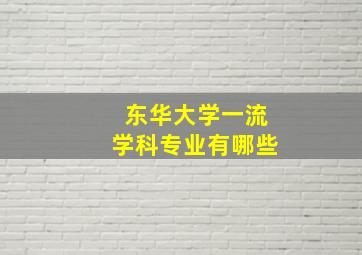 东华大学一流学科专业有哪些