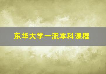 东华大学一流本科课程