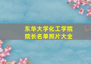 东华大学化工学院院长名单照片大全