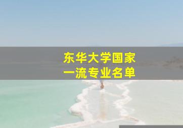 东华大学国家一流专业名单