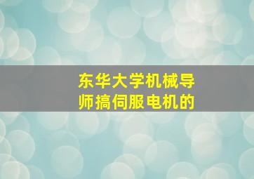 东华大学机械导师搞伺服电机的