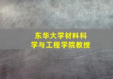 东华大学材料科学与工程学院教授