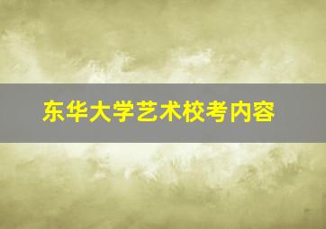 东华大学艺术校考内容