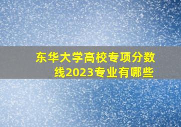 东华大学高校专项分数线2023专业有哪些