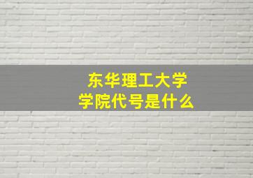 东华理工大学学院代号是什么