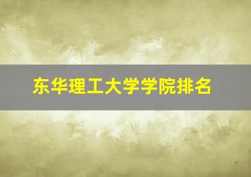 东华理工大学学院排名