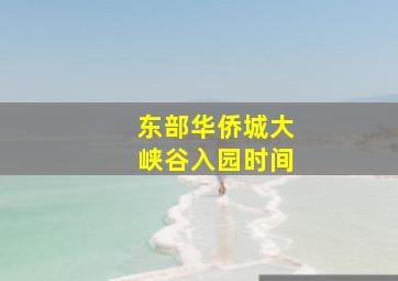 东部华侨城大峡谷入园时间