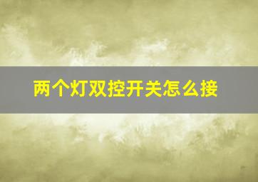 两个灯双控开关怎么接