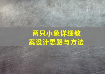 两只小象详细教案设计思路与方法