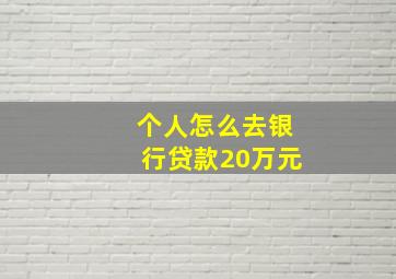 个人怎么去银行贷款20万元