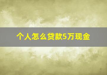 个人怎么贷款5万现金