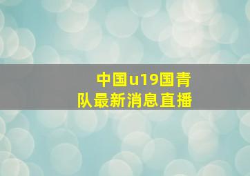 中国u19国青队最新消息直播