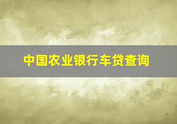 中国农业银行车贷查询