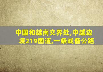 中国和越南交界处,中越边境219国道,一条战备公路