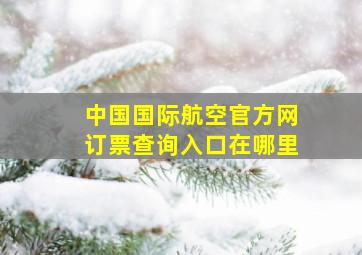 中国国际航空官方网订票查询入口在哪里