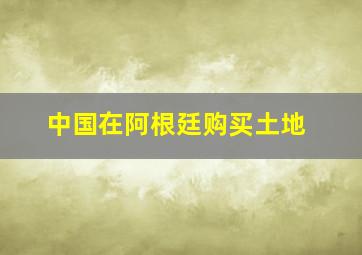 中国在阿根廷购买土地