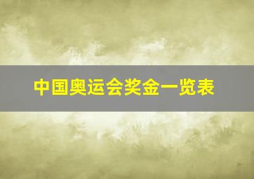 中国奥运会奖金一览表